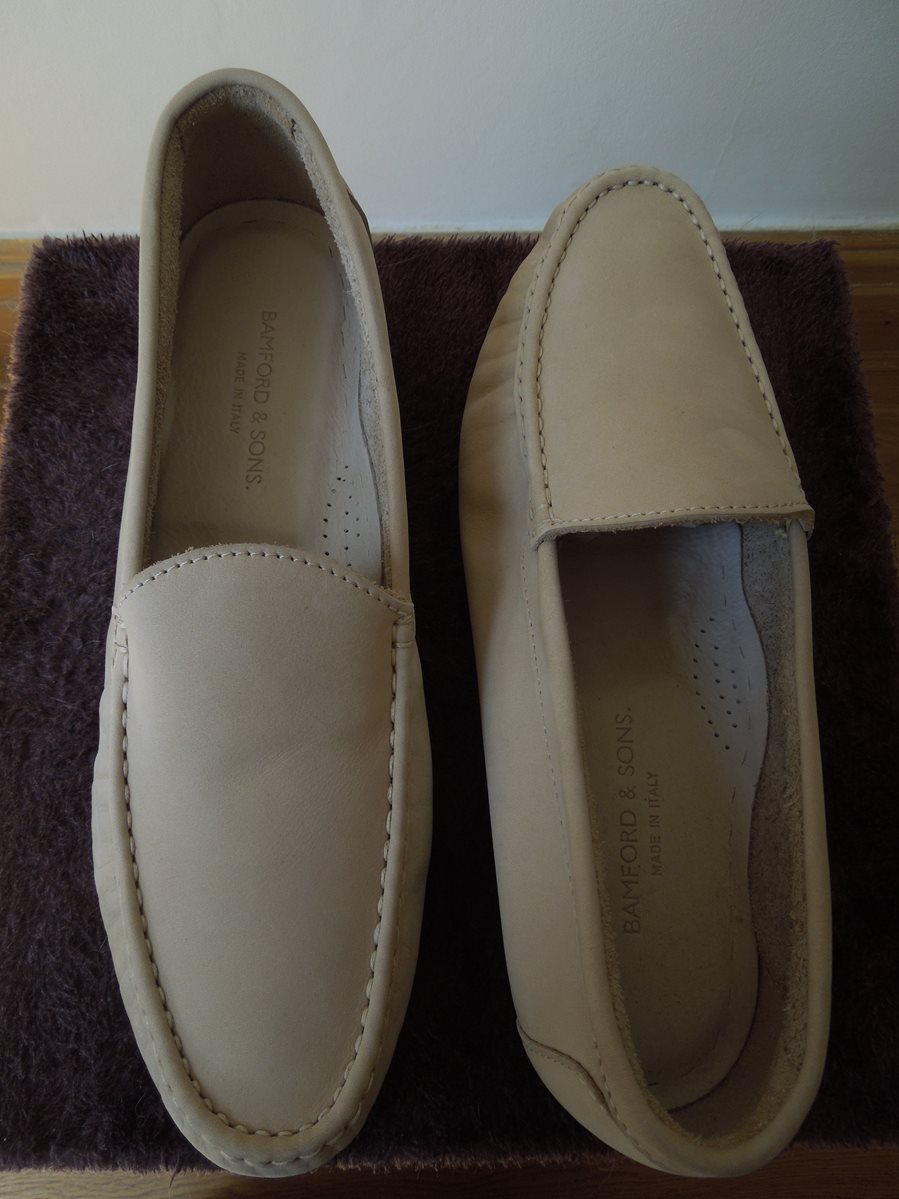 Bamford Cream Calfskin Loafers. - The Loft, London