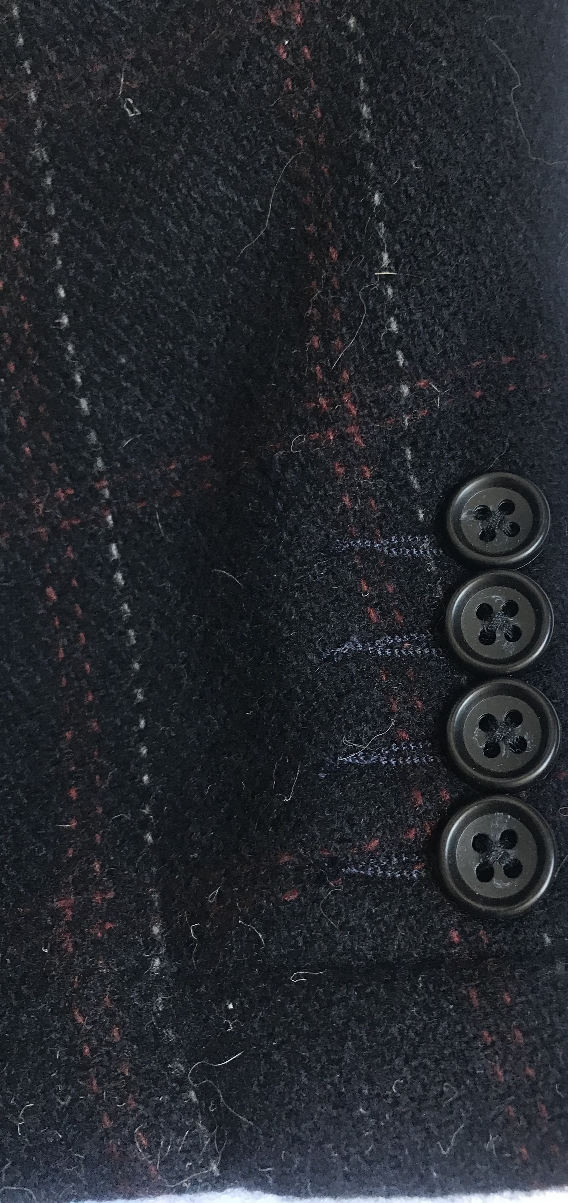 Engineered Garments Black Men's Jacket With Red & White Stripes. - The Loft, London