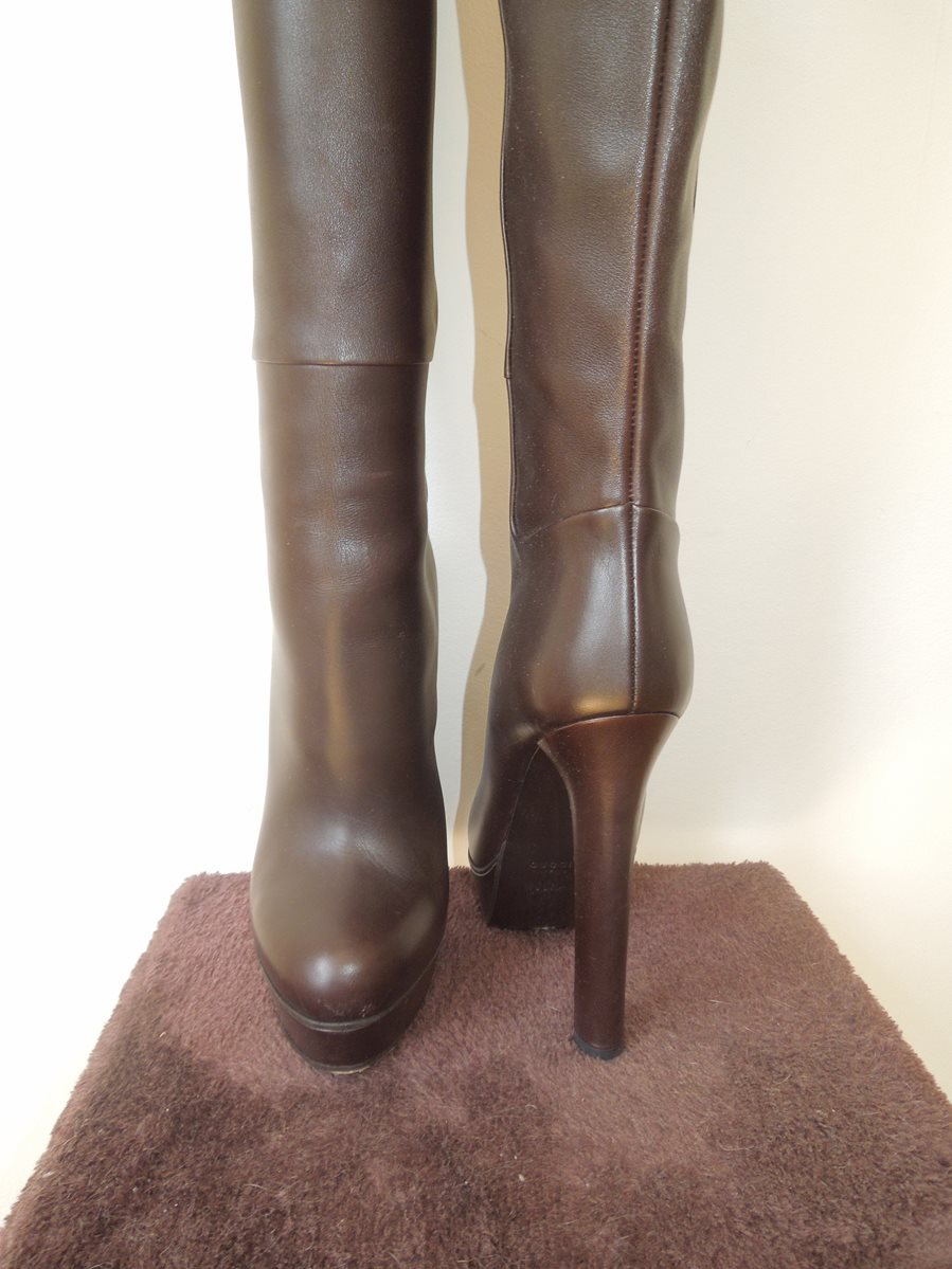 Gucci Ladies Brown Leather Boots - The Loft, London