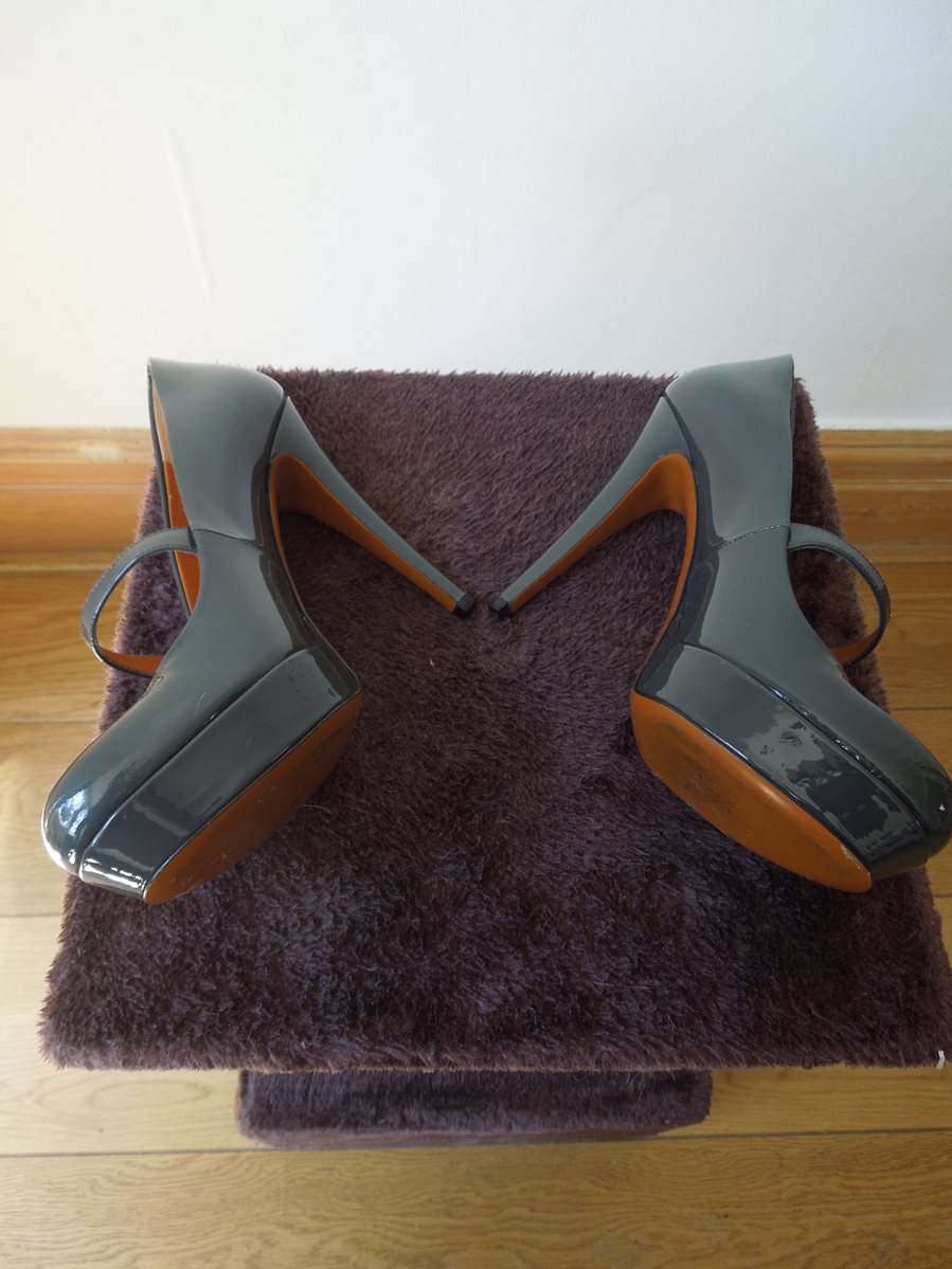 Gucci Grey Patent Leather High Heel Shoes - The Loft, London