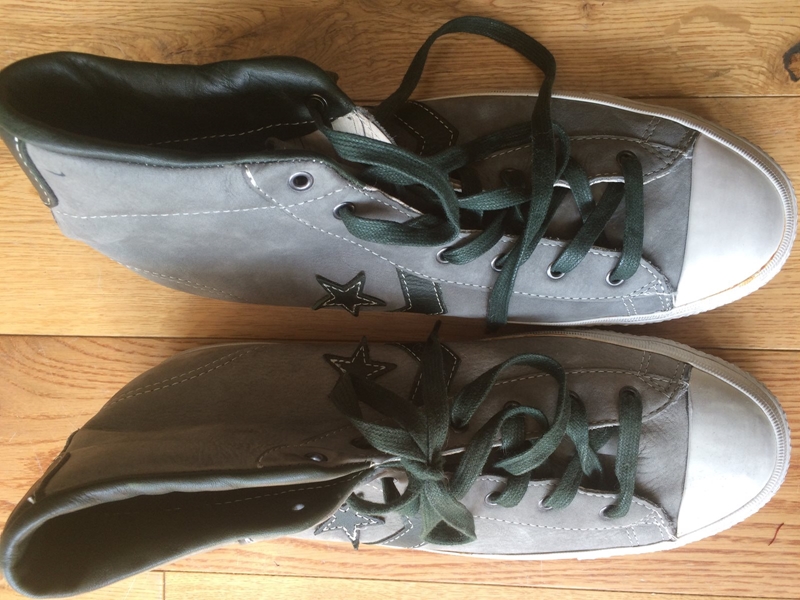 Converse All Stars / John Varvatos Charcoal Leather High Tops - The Loft, London