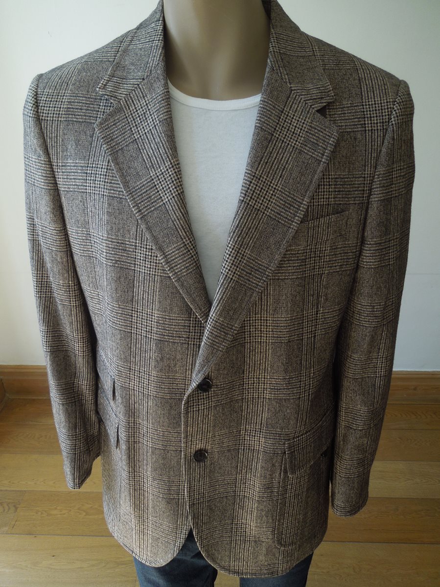 Dolce & Gabbana Men's Brown Checked Single-Breasted Jacket - The Loft, London